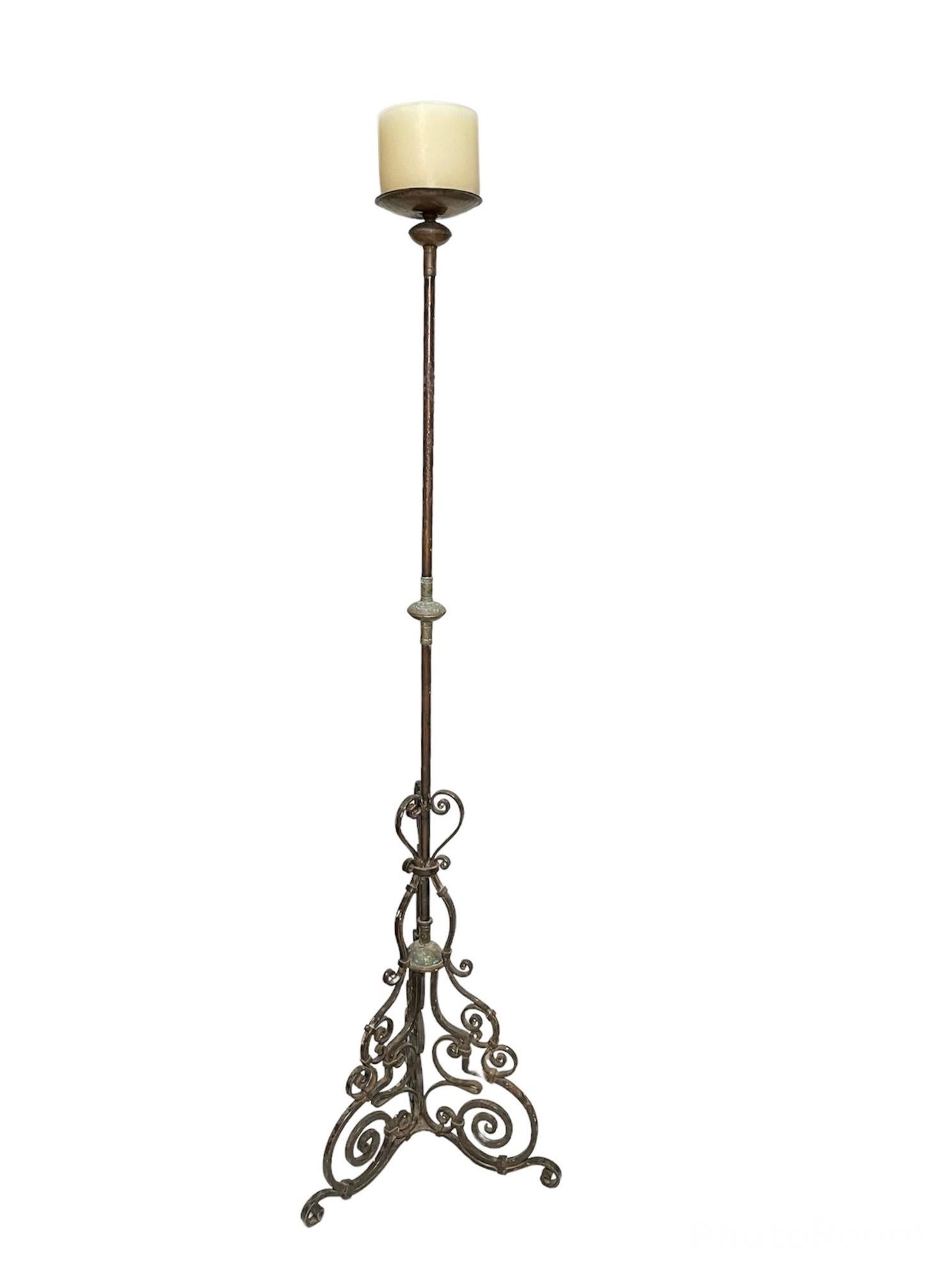 Gothic Style Wrought Iron Candle holder/Torchere For Sale 6