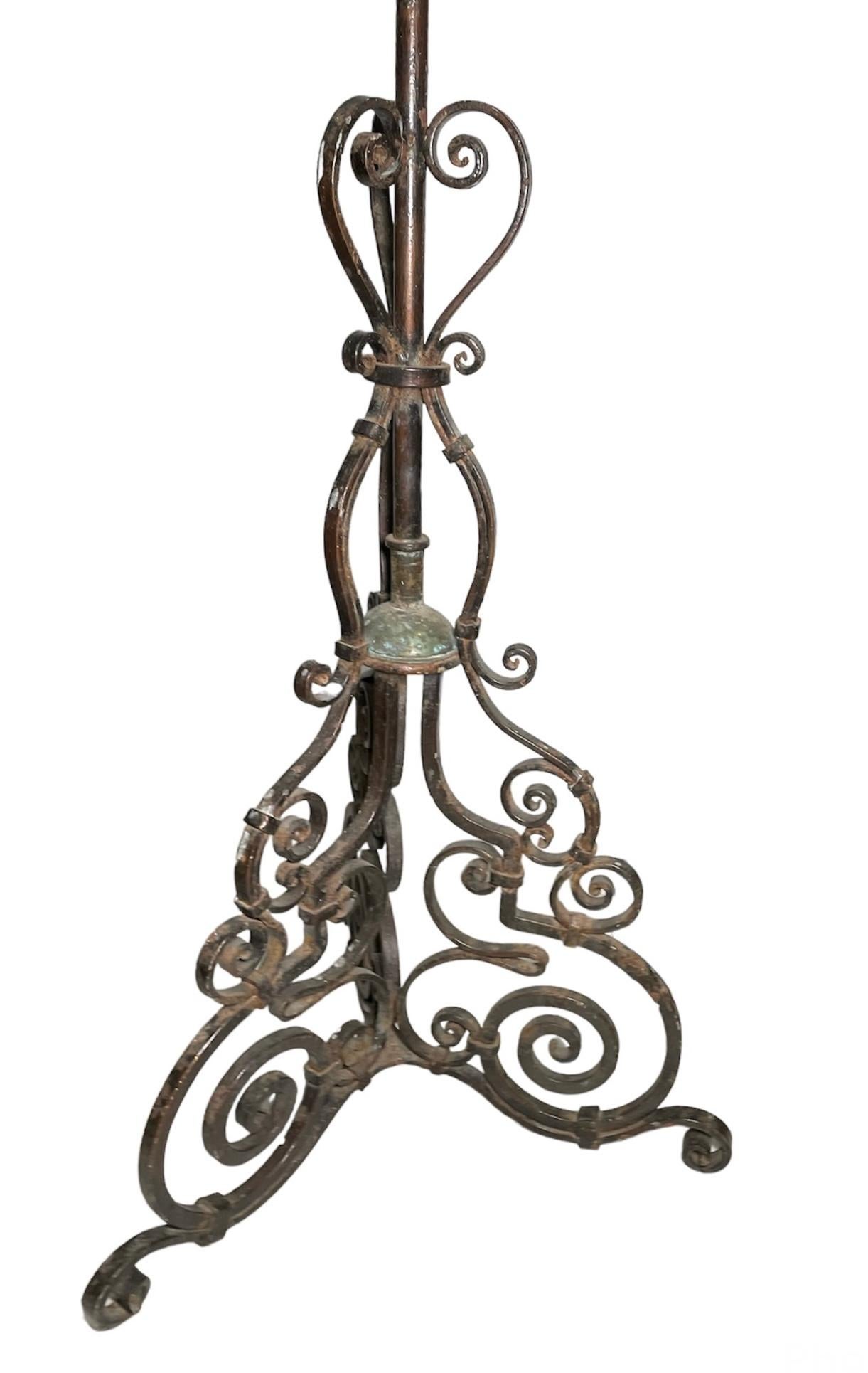 Gothic Style Wrought Iron Candle holder/Torchere For Sale 7