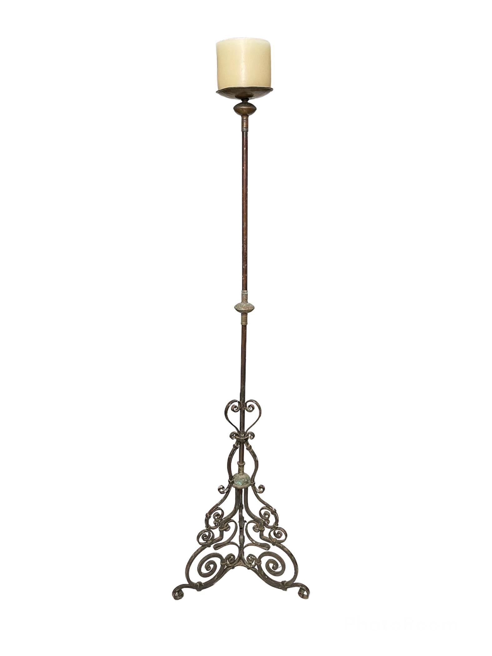 Gothic Style Wrought Iron Candle holder/Torchere For Sale 10