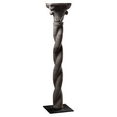 Gothic twisted Cloister Column with Crocket Capital - Italy, 14th Century