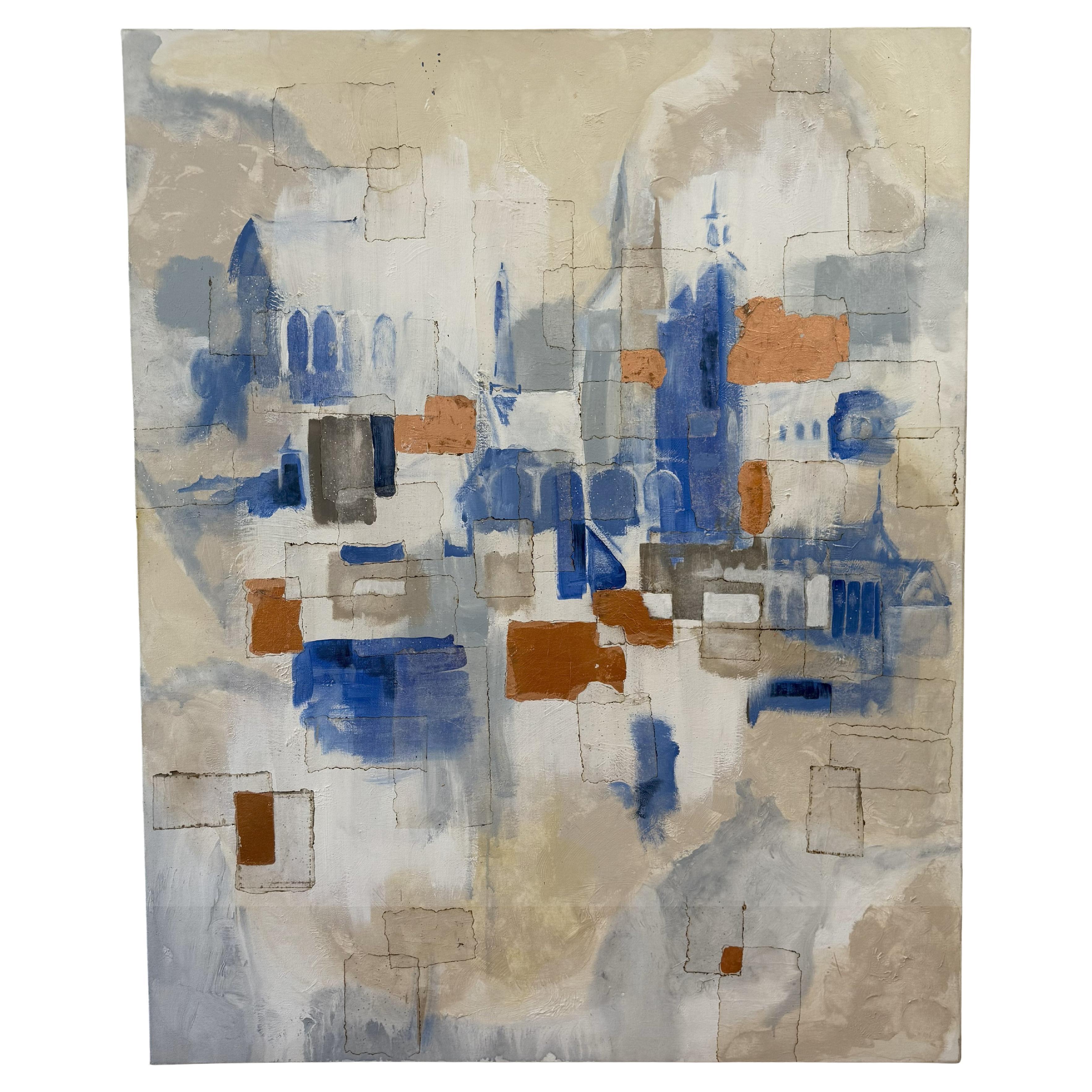 "Gothic Whisper" Abstract Architectural Painting on Canvas by Louis Shields