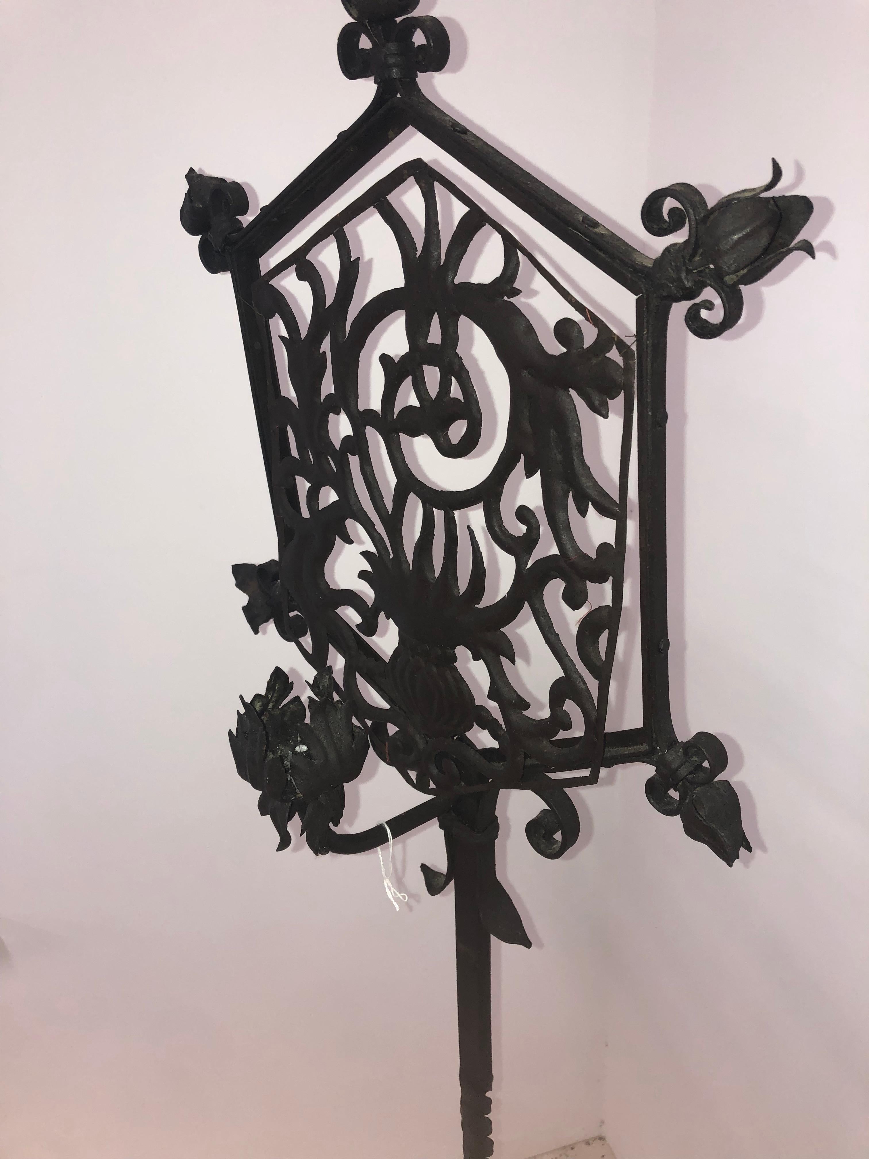 Gothic style floor lamp/candlestand from the 19th century.