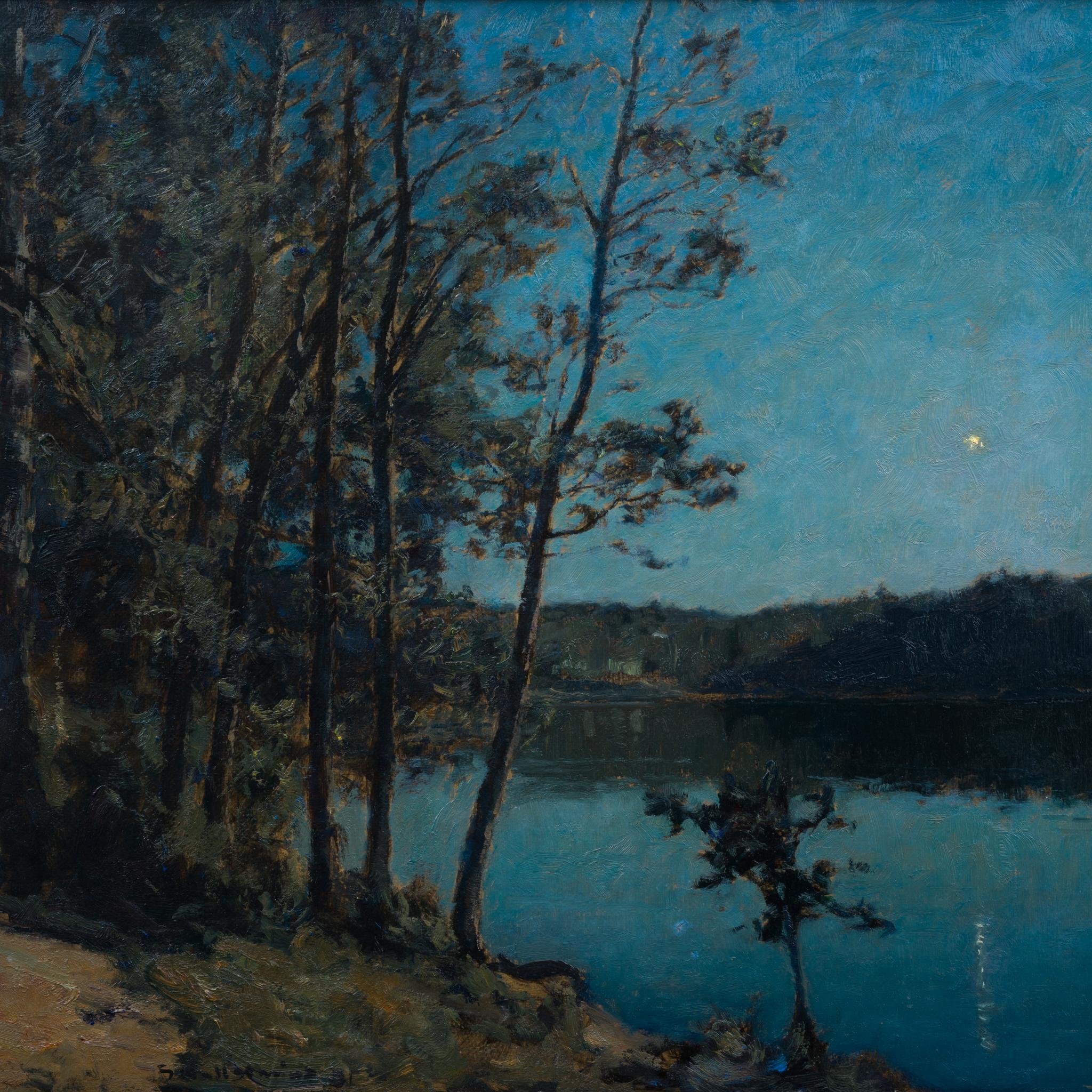 Peinture d'étoiles du soir de l'artiste suédois Gottfrid Kallstenius 1