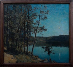 Landscape with Evening Star Painting by Swedish Artist Gottfrid Kallstenius