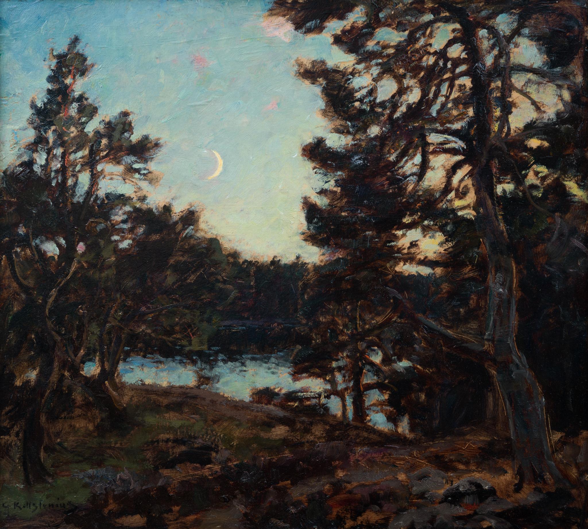 Crescent Moon (Månskära) by Swedish Artist Gottfrid Kallstenius - Post-Impressionist Painting by Gottfrid Kallstenius 