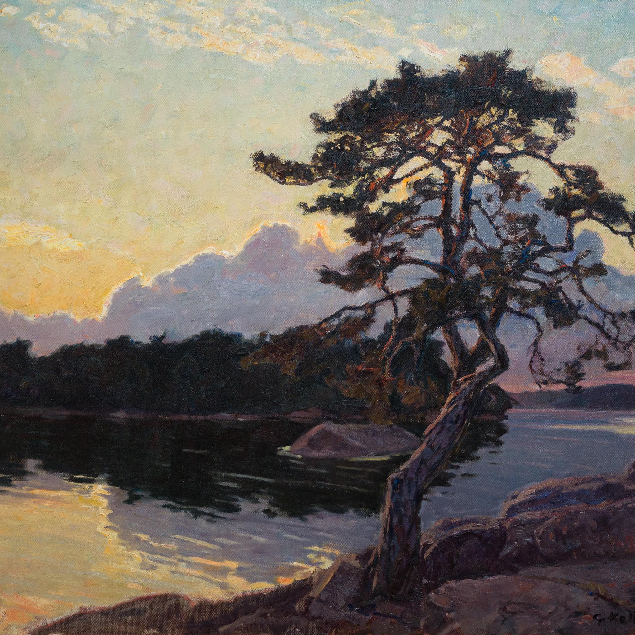 Evening in the Archipelago by Swedish Artist Gottfrid Kallstenius - Painting by Gottfrid Kallstenius 