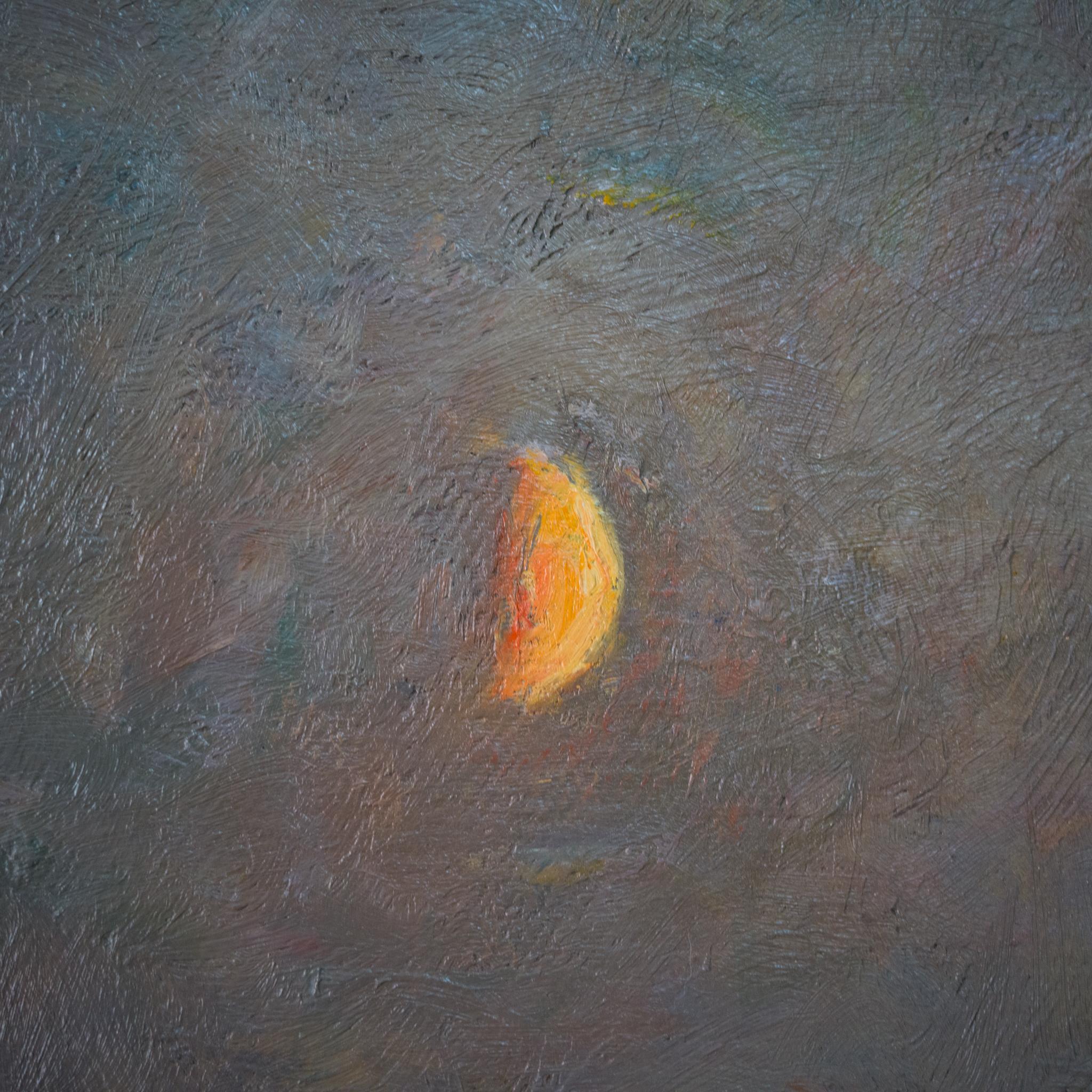 Silent Night (Stilla natt), 1921, Large Moonlight Oil Painting For Sale 4