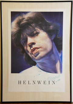 Poster di Gottfried Helnwein "Mick Jagger" originariamente firmato. Dedizione personale.