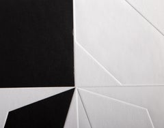 Composición en blanco y negro, serigrafía e intaglio geométrico abstracto