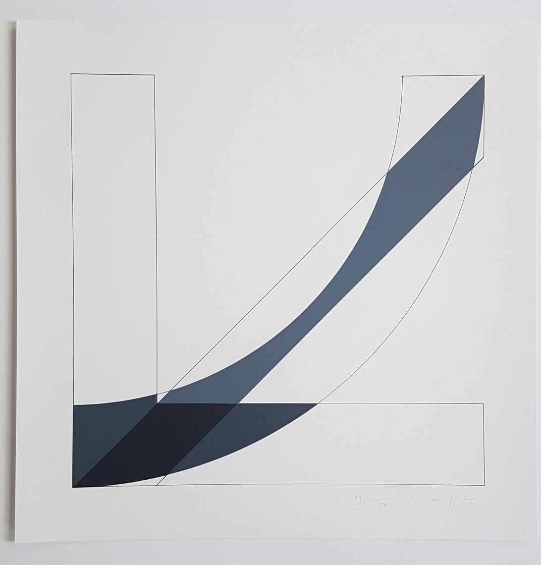 Beton Geometrische abstrakte Komposition aus Beton – Print von Gottfried Honegger