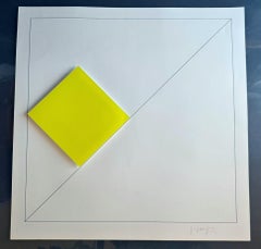 Concrete Geometric Abstract Composition with Yellow (~44% OFF LIST PRICE)