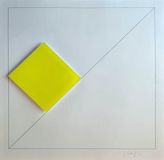 Concrete Geometric Abstract Composition with Yellow (~44% OFF LIST PRICE)
