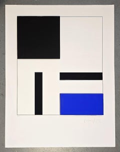 Concrete Geometric Abstract in 3D (Blue and Black)