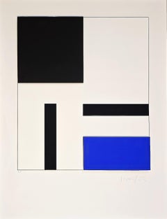 Abstracto Geométrico Concreto en 3D (Azul y Negro)