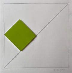 Gottfried Honegger Composition 1 3D square (green)  2015