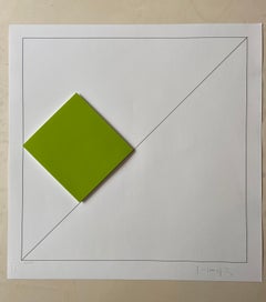 Composition de Gottfried Honegger 1 carré en 3D (vert)  2015
