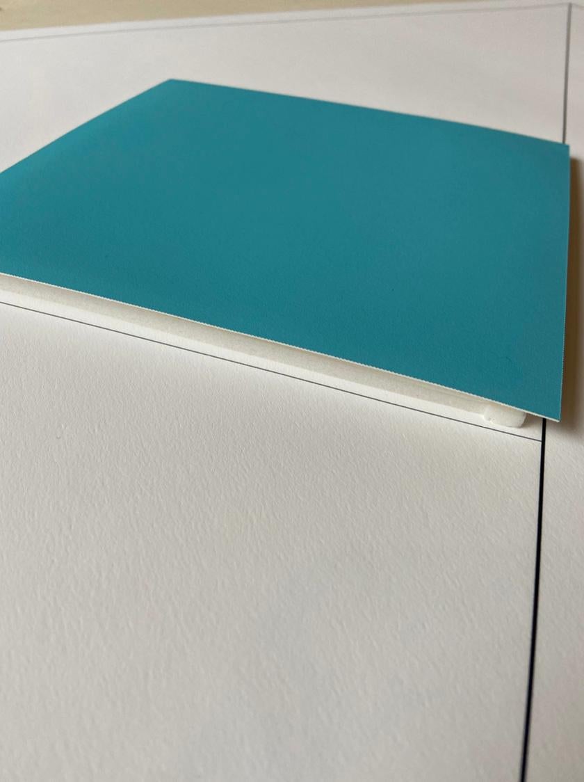 Gottfried Honegger Composition 1 3D square (light blue) 2015 For Sale 3