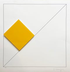 Gottfried Honegger Composition 1 3D square (orange) 2015