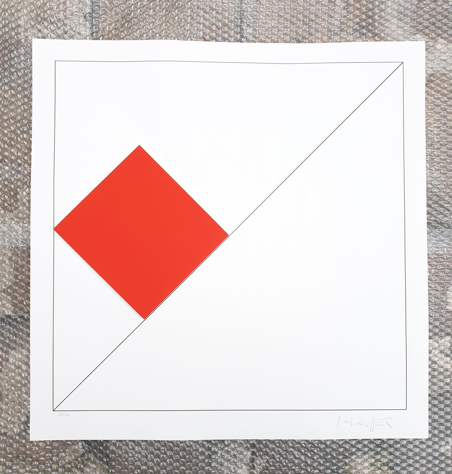 Gottfried Honegger Composition 1 3D square (red) 2015 For Sale 1