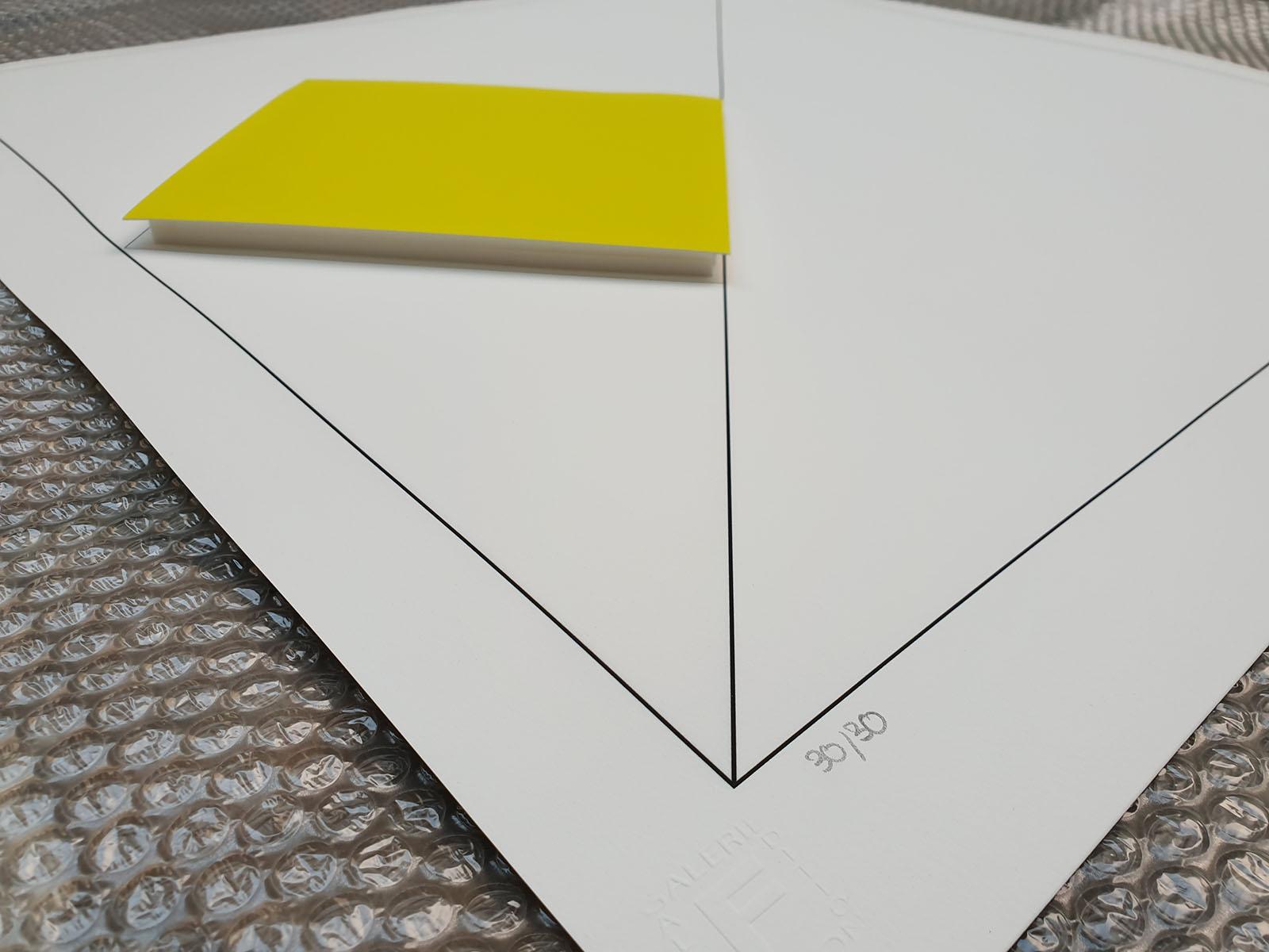 Gottfried Honegger Composition 1 3D square (yellow) 2015 For Sale 2