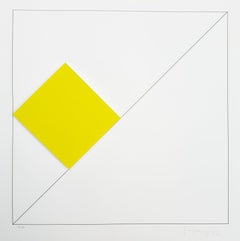 Composition 1 carrée en 3D (jaune) de Gottfried Honegger, 2015
