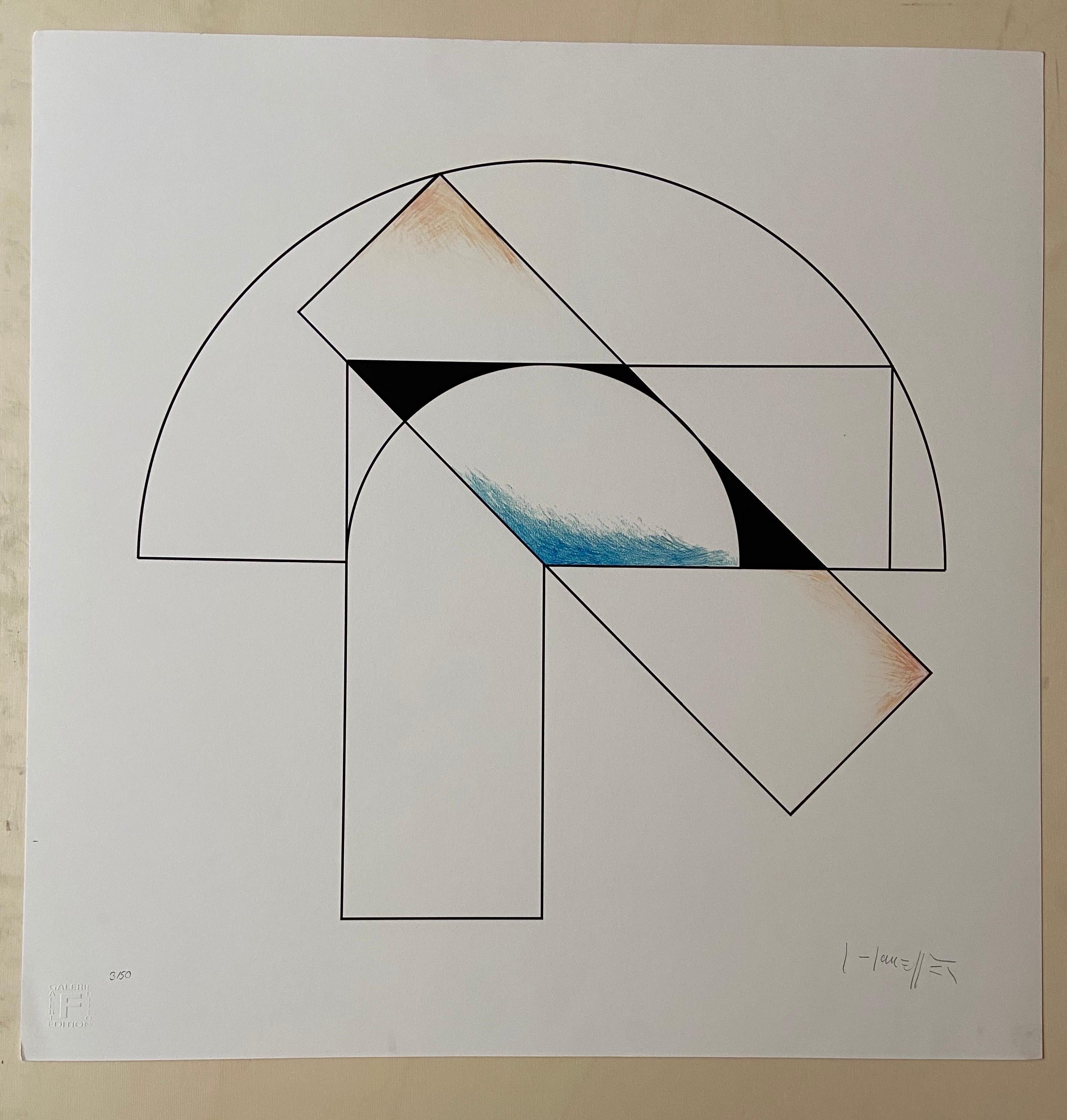 Gottfried Honegger  Composizione 1 (blu, nero e arancione)   2015 in vendita 2