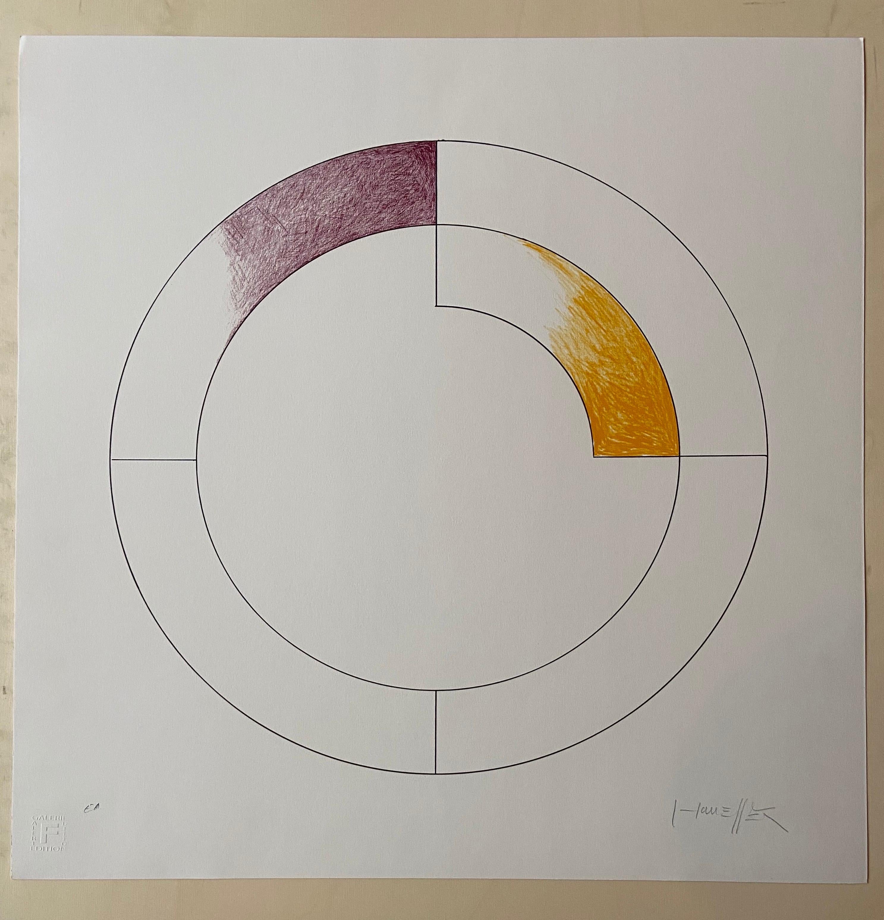 Gottfried Honegger  Composition 3 (purple and yellow)   2015  For Sale 1
