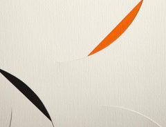 Kites in Sky, Minimalist Screenprint and Collage by Gottfried Honegger