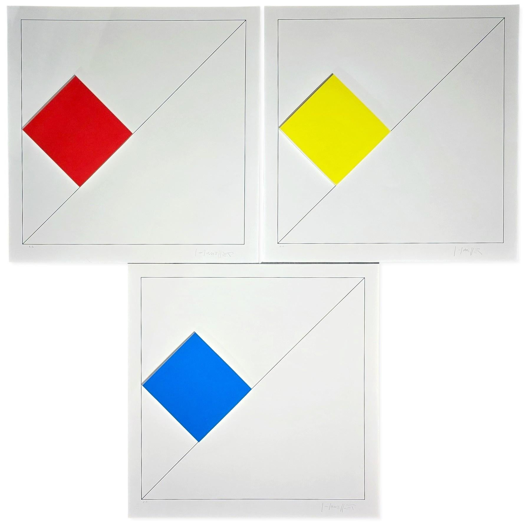 Set of Three (3) Concrete Geometric Abstract Compositions (~37% OFF LIST PRICE)
