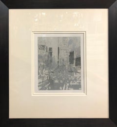 "Sin título, Estado V" - Fotografía pintada en blanco y negro de la ciudad de Nueva York