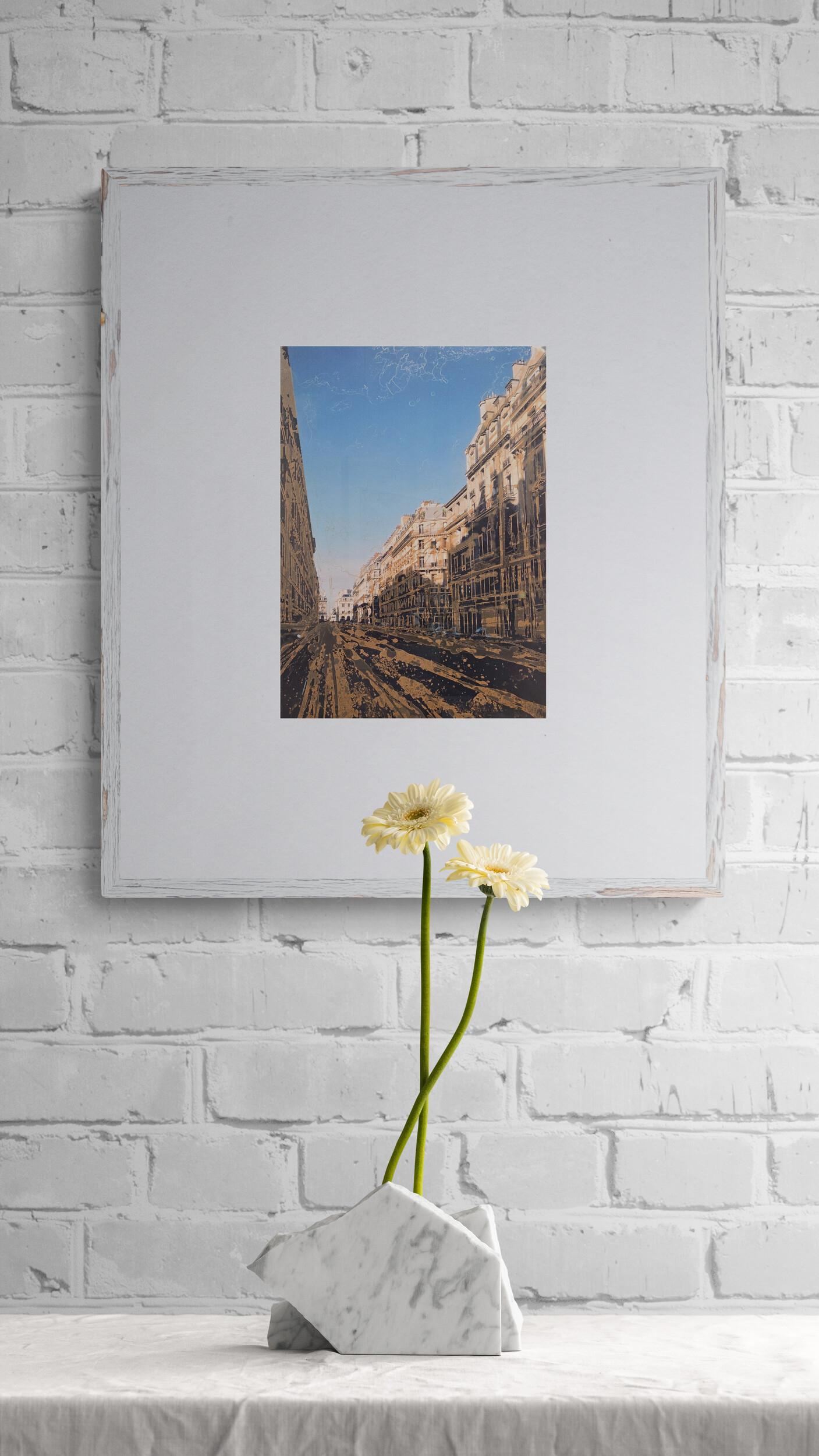 Place de Victoires, Paris, France (Collage, Cityscape, Iconic) - Modern Print by Gottfried Salzmann