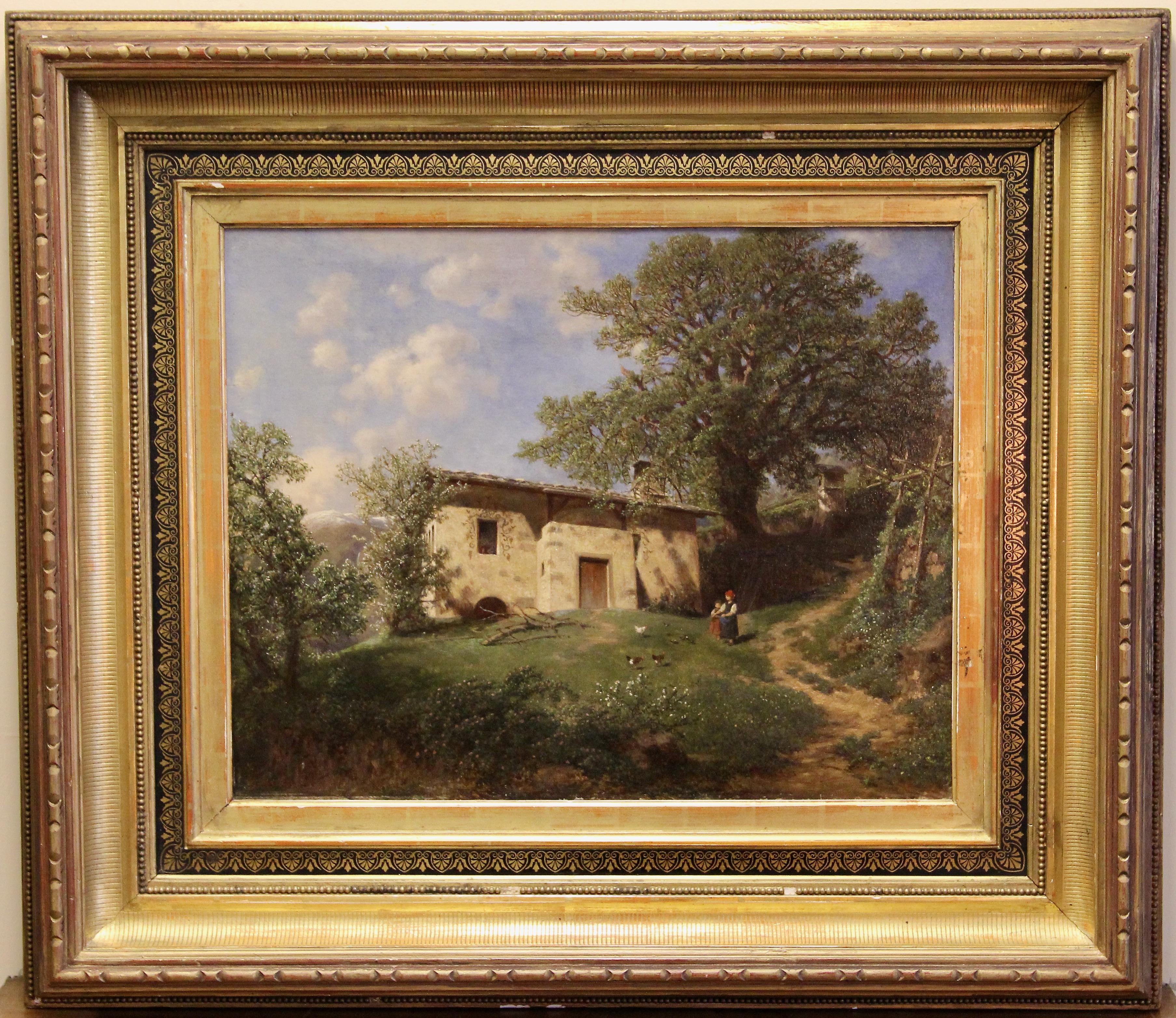 Peinture à l'huile ancienne « Home of Walther von der Vogelweide » de Gottfried Seelos en vente 1