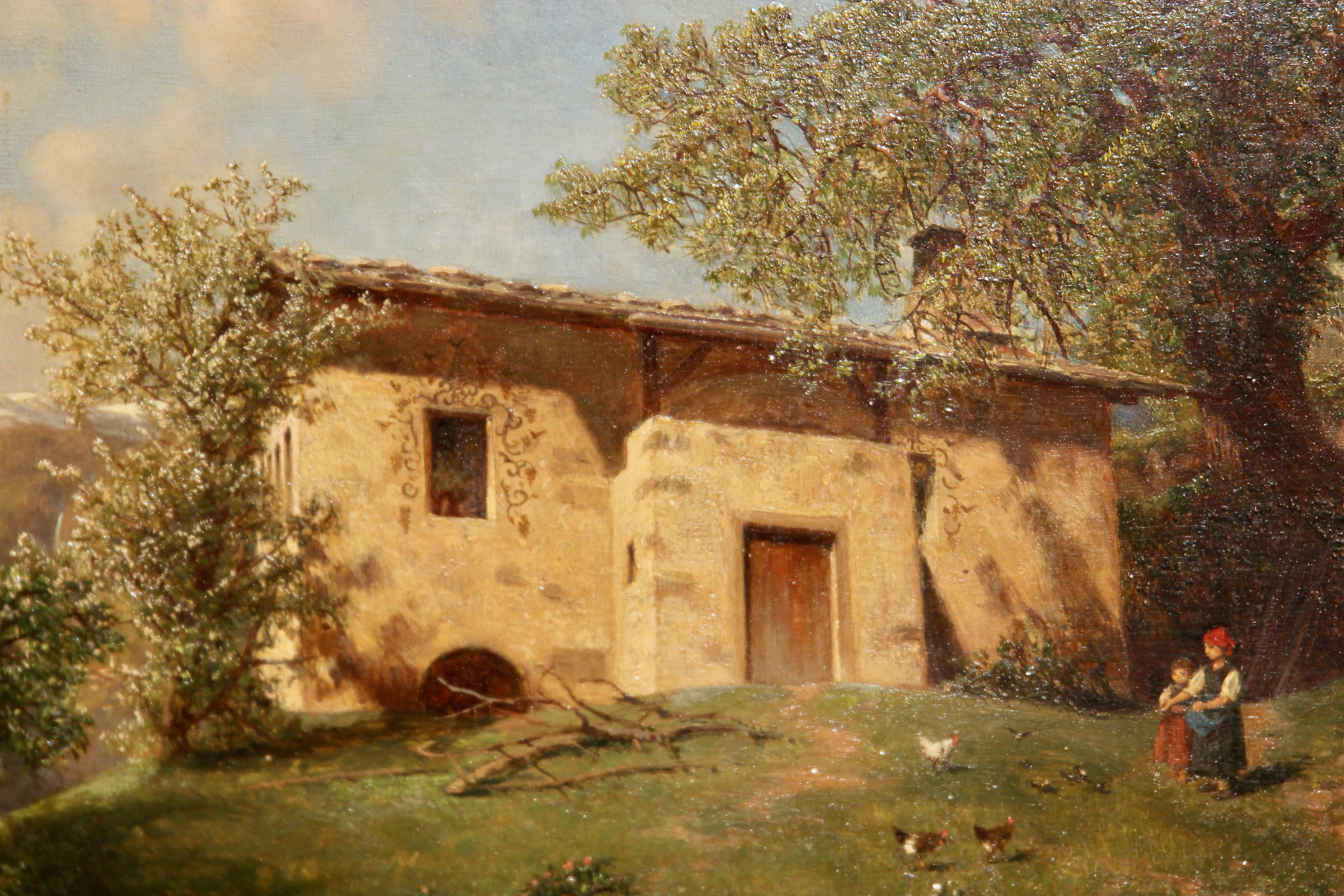 Peinture à l'huile ancienne « Home of Walther von der Vogelweide » de Gottfried Seelos en vente 2