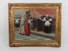 Gotthardt Kuehl (1850–1915), Ecclesiastical Interior with Canons in Choir Dress