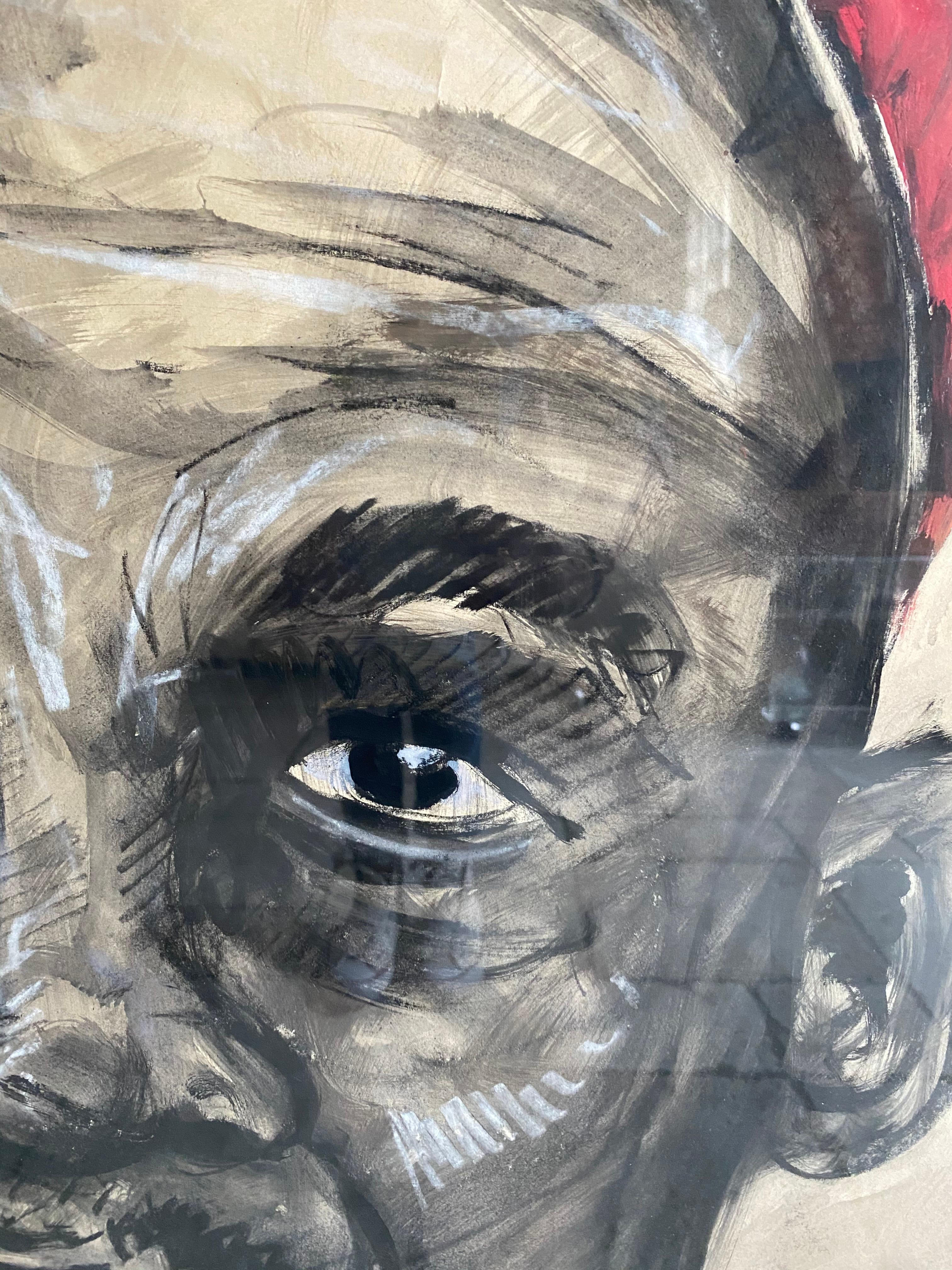 Gouache- und Kohlezeichnung von Jean Poulain 1939

Rahmen aus Eichenholz 
Maße des Rahmens inklusive: 115 x 80 cm 
Größe des Werks: 95 x 68 cm
Biographie 
Jean Poulain war ein belgischer Künstler, der 1884 in Katanga (früher Belgisch-Kongo) geboren