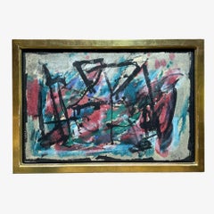 Gouache in gold frame by Robert Jacobsen