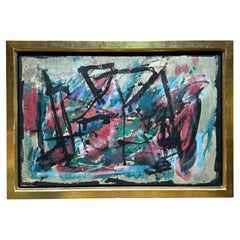 Gouache in gold frame by Robert Jacobsen Gouache in gold frame by Robert Jacobsen