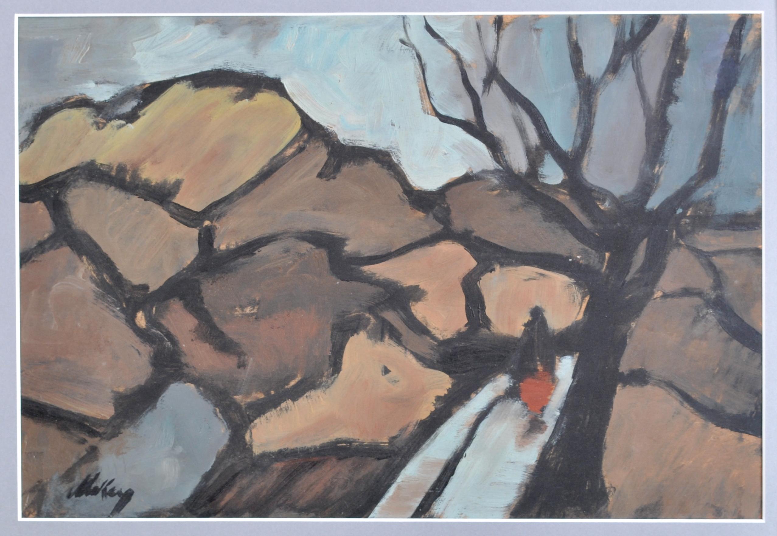 Gouache on Board by Irish Artist Markey Robinson (1918-1999). The painting depicting a 