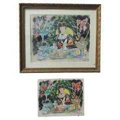 Gouache sobre Papel de Emilio Grau Sala - Diseño de Menú para Restaurante Parellada