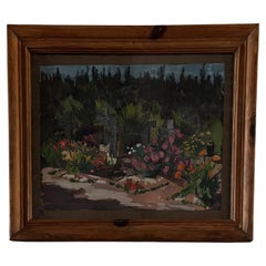 Gouache on paper, flowered cemetery of the Benedictines of Craon, 1945