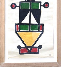 Gouache on Paper "Totem 2", Albert Chubac
