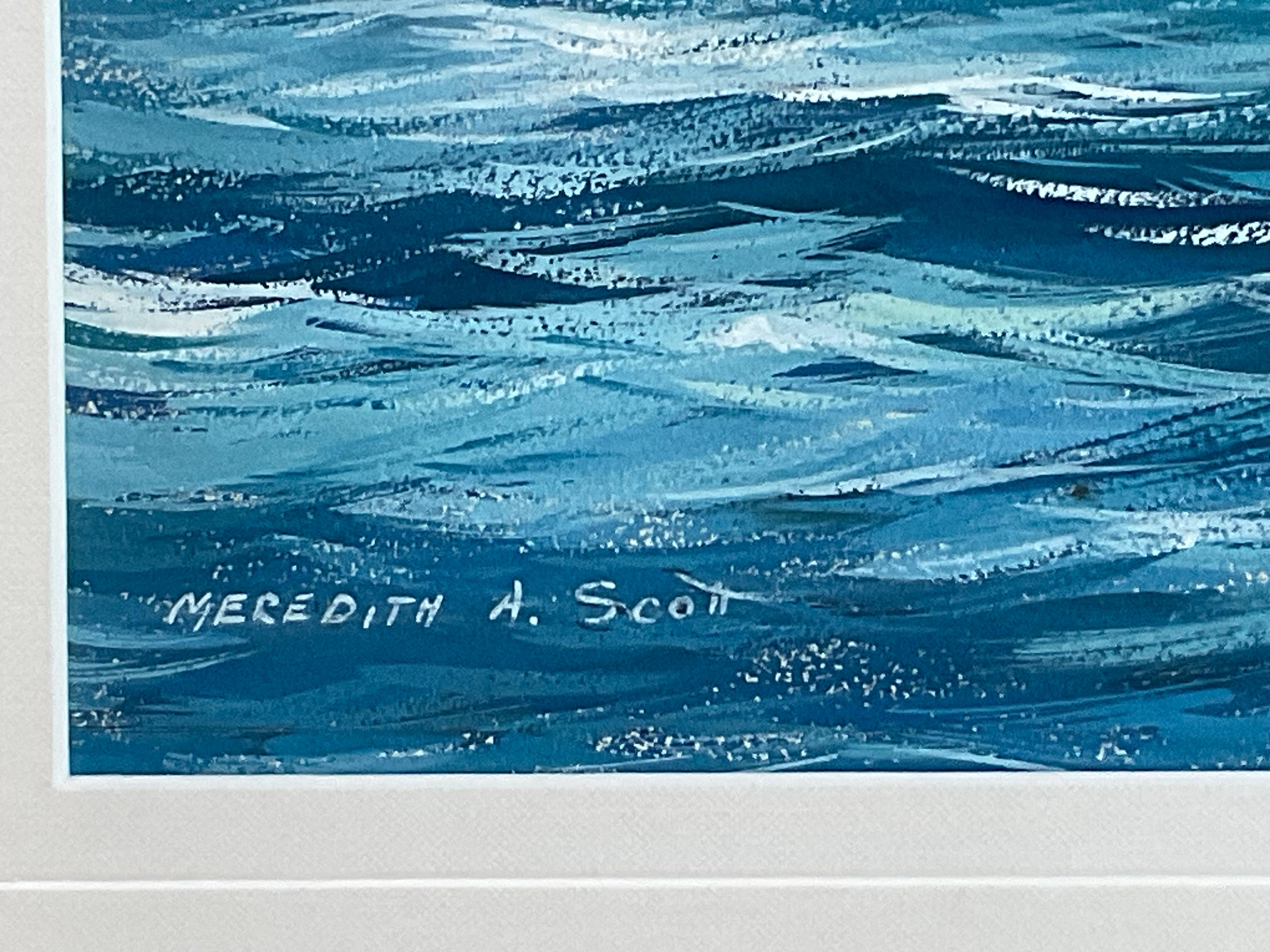 Dipinto a guazzo di uno yacht di Meredith A. Scott in vendita 2