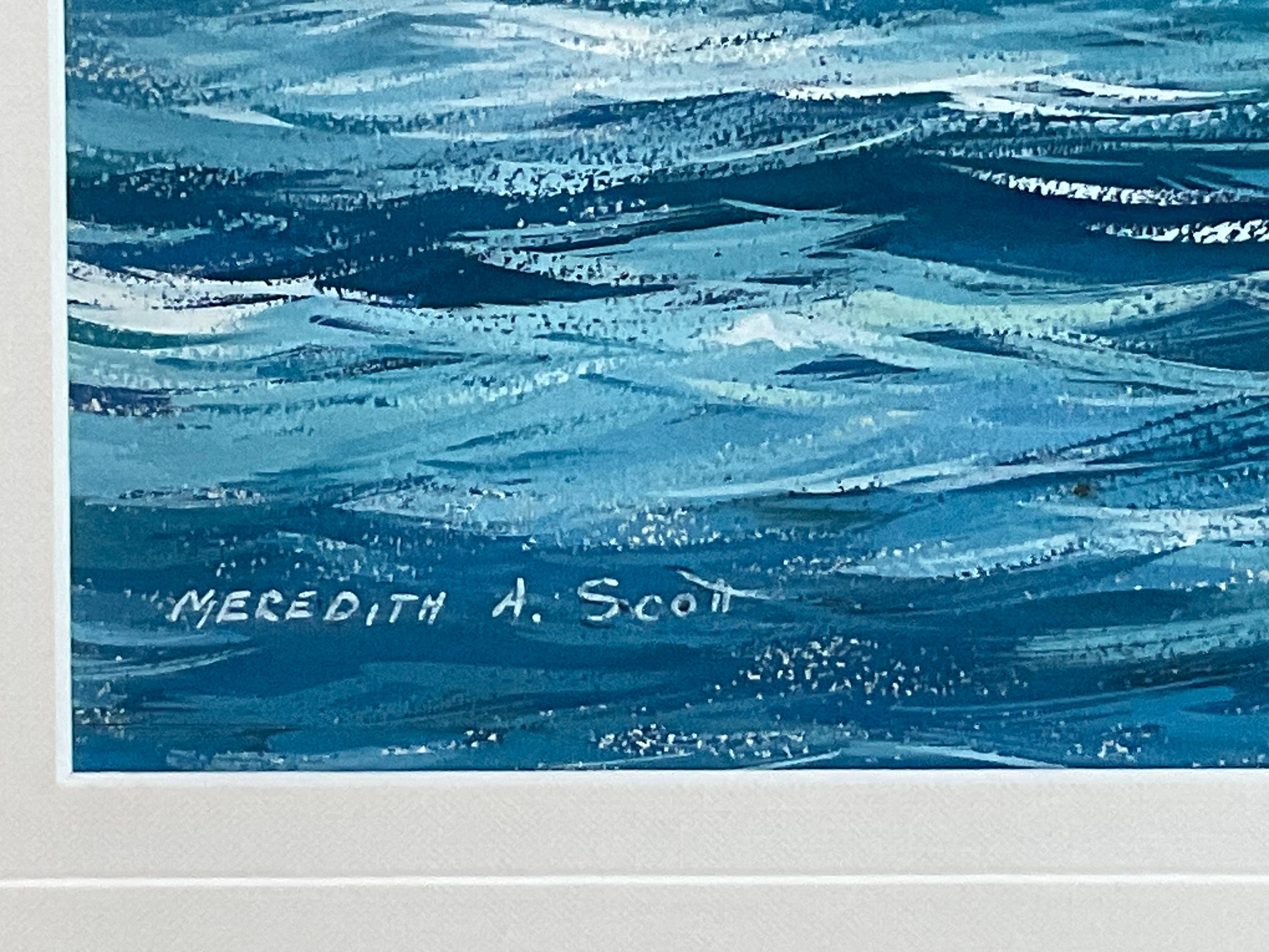 Dipinto a guazzo di uno yacht di Meredith A. Scott in vendita 3