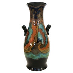 Gouda Art Nouveau "Maar" Pattern Pottery Vase, circa 1920
