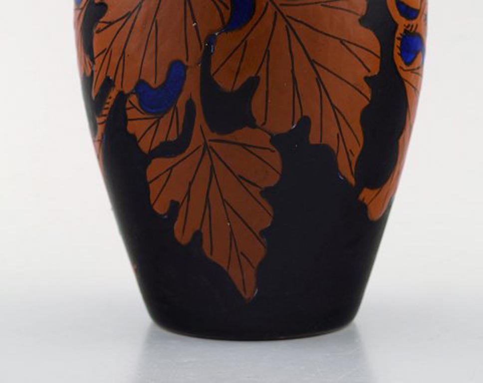 Early 20th Century Gouda, Hand Painted Art Nouveau Vase, The Netherlands, 1920s