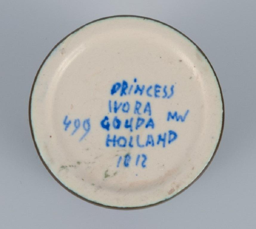 Gouda, Holland, Art Nouveau Ceramics, Four Miniature Vases and Bowl 1