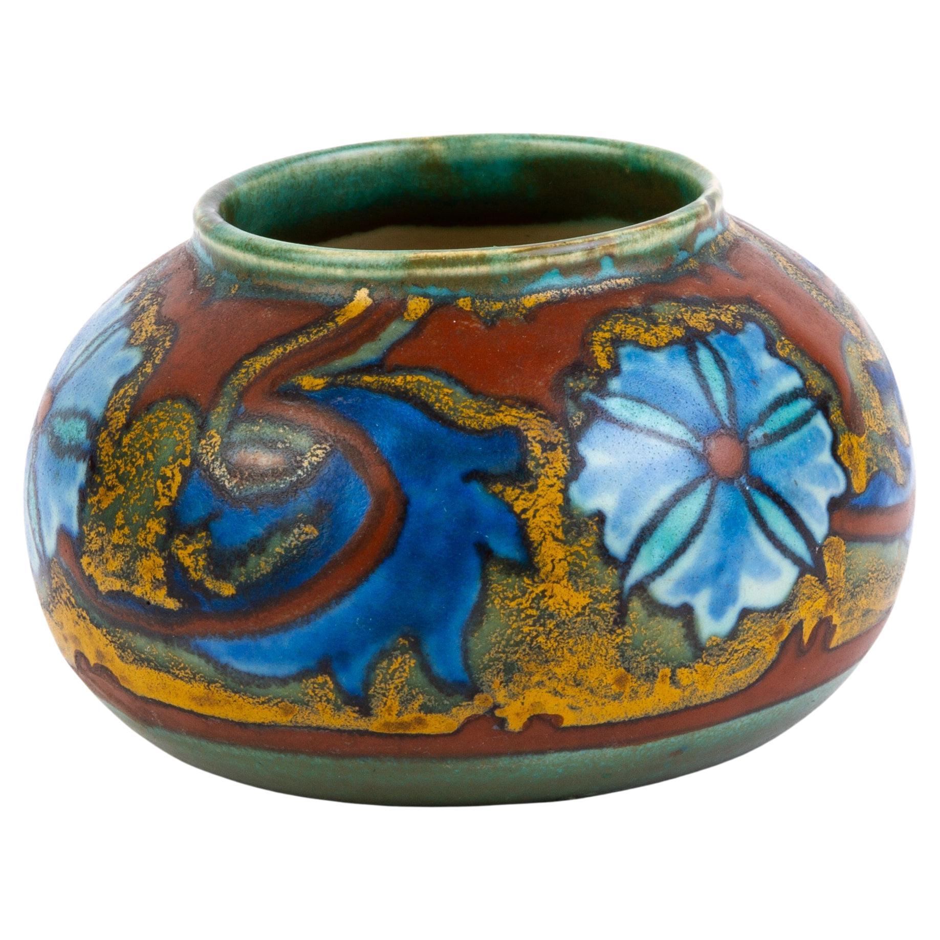 Gouda Holland Dutch Art Nouveau Pottery Vase For Sale