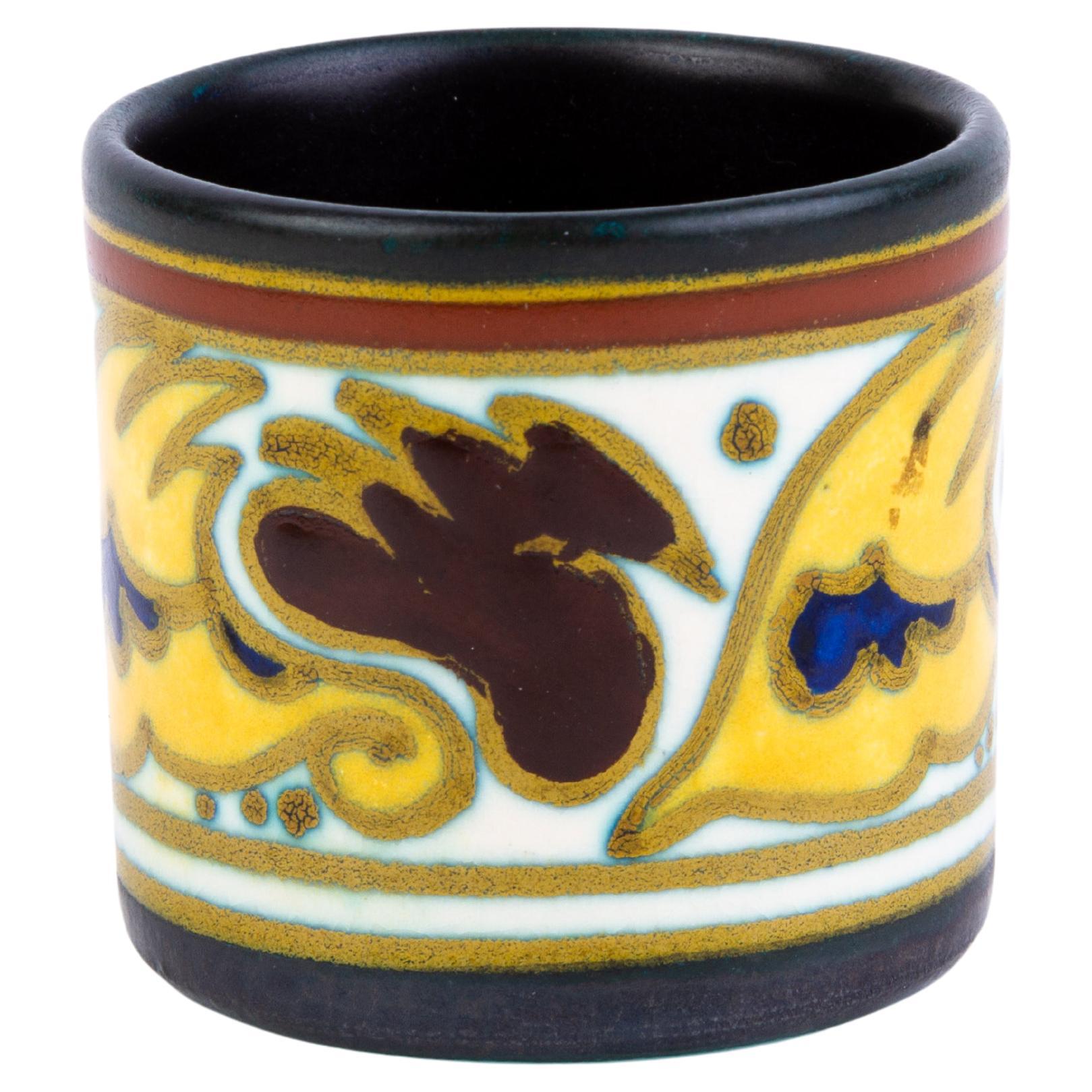 Gouda Holland Dutch Art Pottery Earthenware Vase For Sale