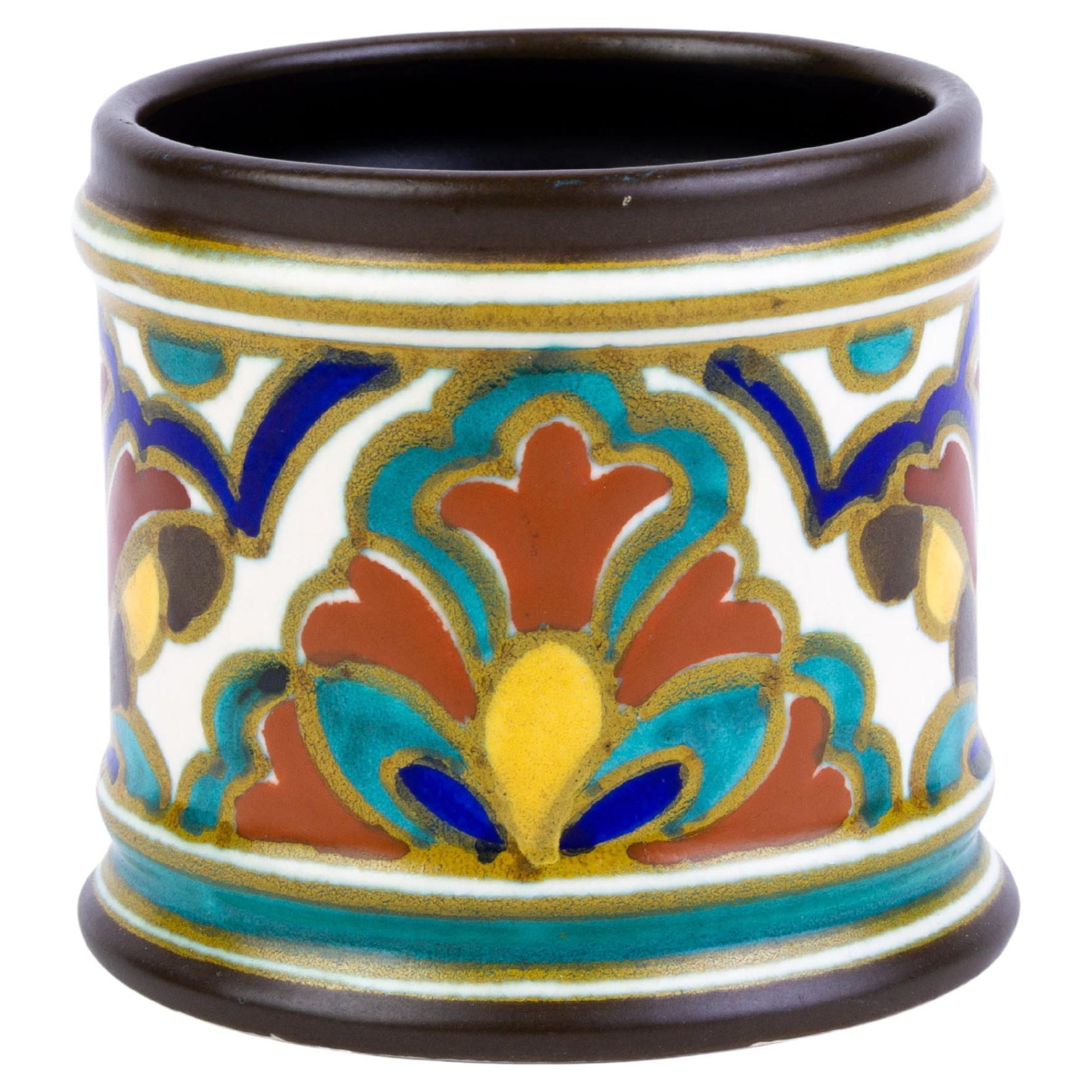Gouda Holland Dutch Art Pottery Earthenware Candle Holder For Sale at ...