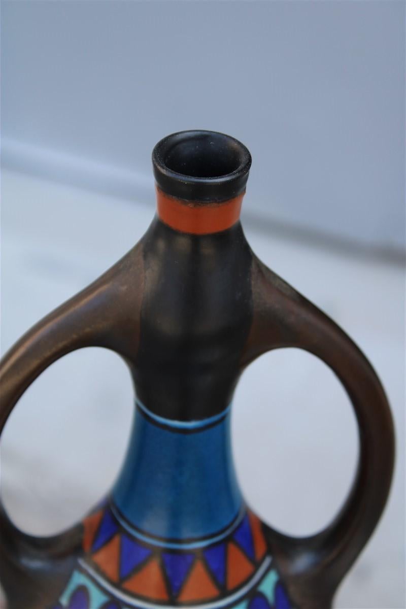 Nordirlandese Gouda Holland Vaso in ceramica di metà secolo 1950 Multicolore in vendita